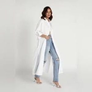 DISSH MILA WHITE COTTON SHIRT MIDI DRESS XS